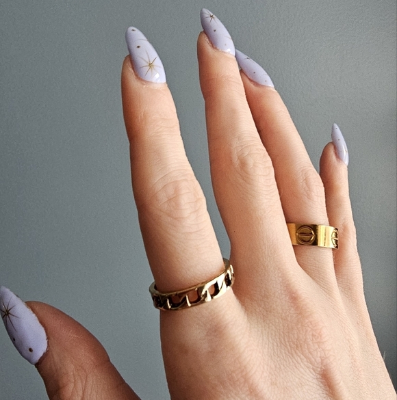 Gold Chain link ring size 7/8 - Picture 3 of 3